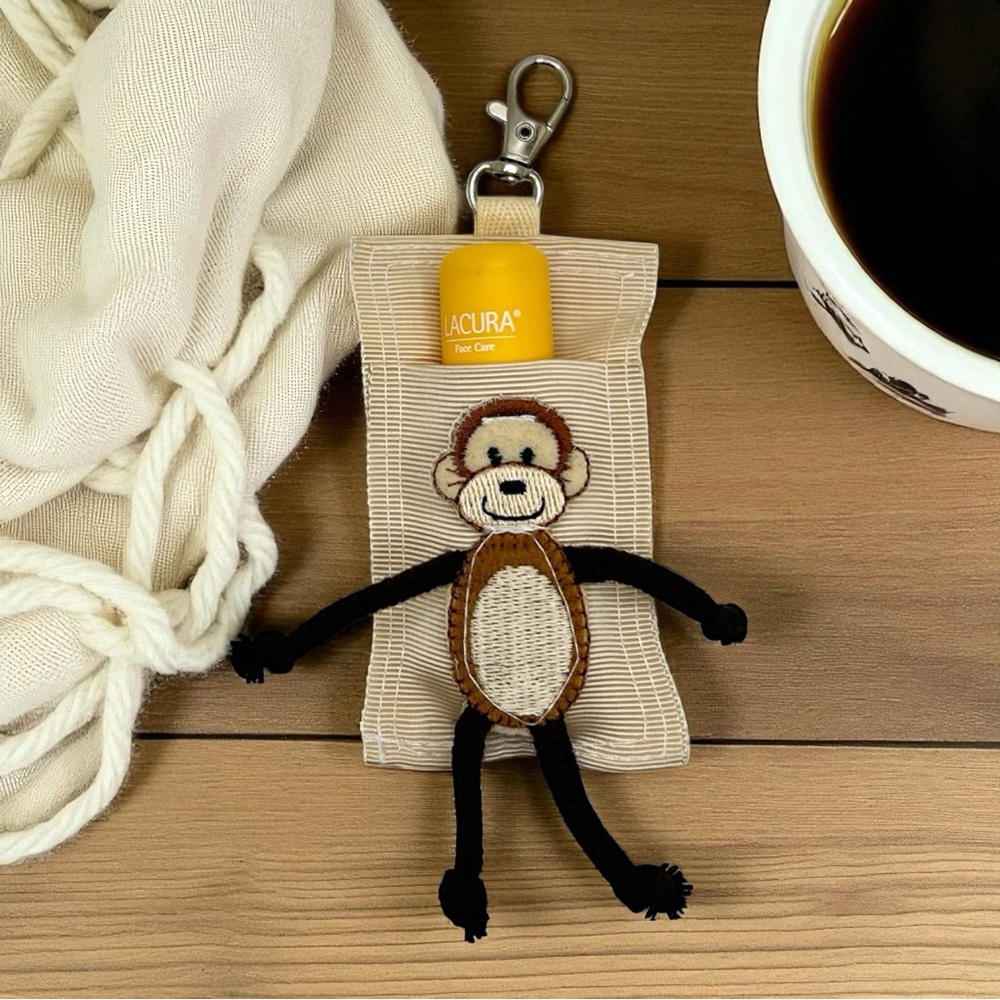 Monkey Handmade keychains chapstick holder for Kids